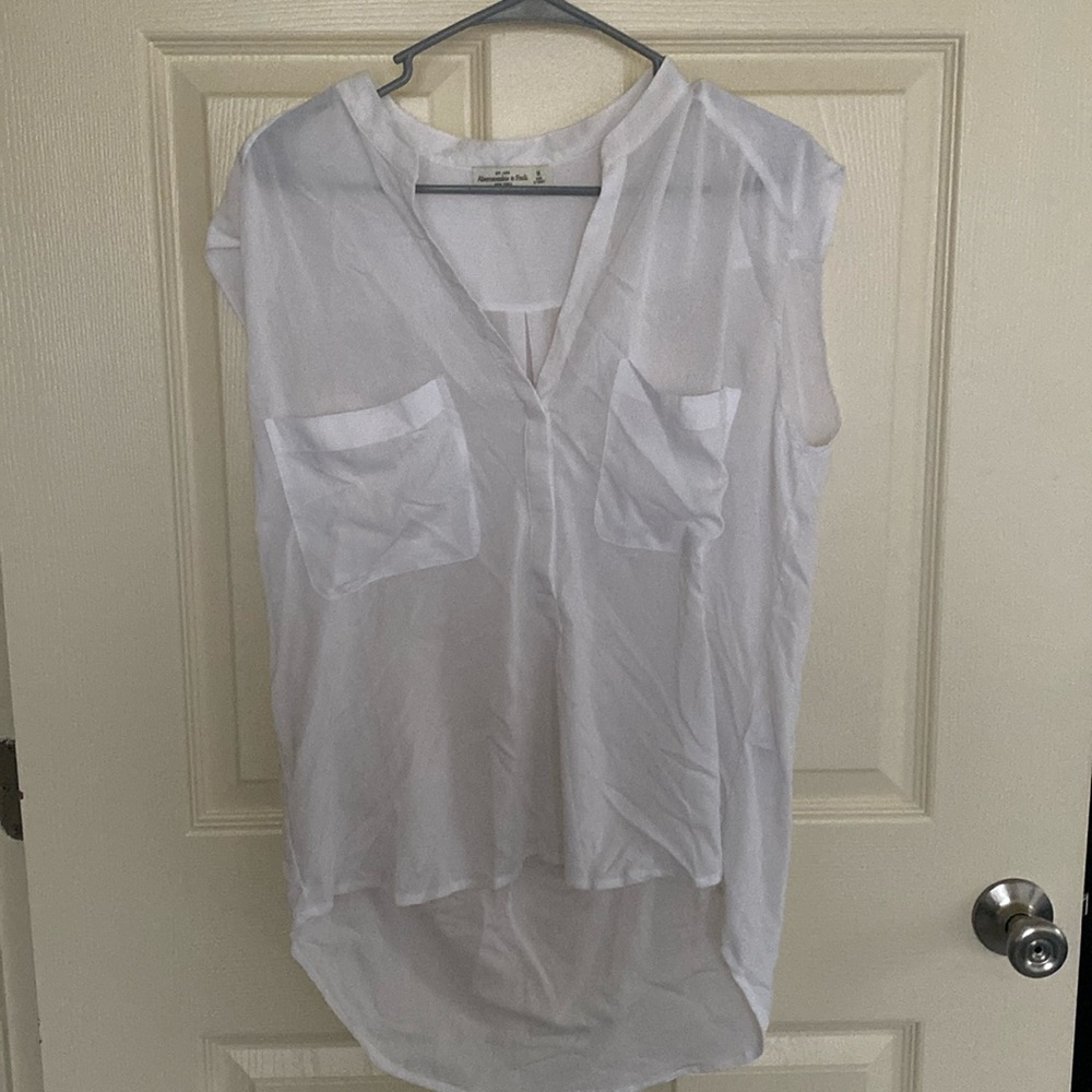 White Sheer Sleeveless Blouse